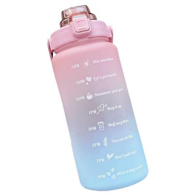 قمقمه 2 لیتری گرادیانی نی دار ( BPA FREE ) صورتی/سبز