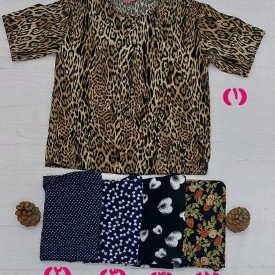 تیشرت نخی استین کوتاه زنانه