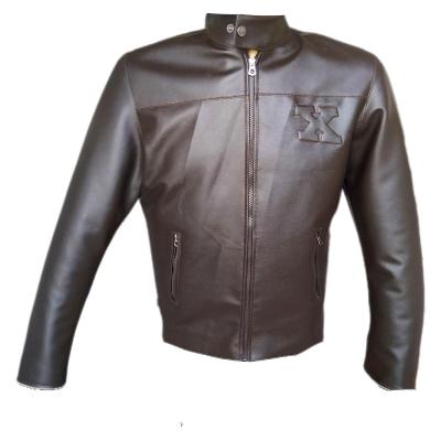 کاپشن مردانه چرم مصنوعی مدل راسته طرح پلیسی