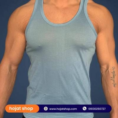 زیرپوش رکابی یکرو مردانه سه رنگ (طوسی+ آبی+ سفید) جین 12 عددی