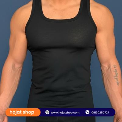 زیرپوش رکابی یکرو مردانه مشکی جین 12 عددی