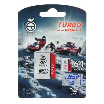 Queen tech Turbo microSDHC & adapter U3 Class 10 667X -100MB/s-64GB